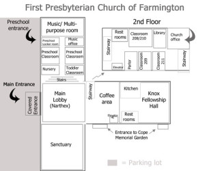 diagram of first presbyterian church of farmington 